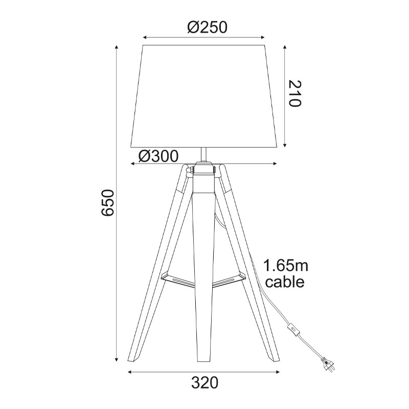 Πορτατίφ Aca Mousse Tf17701Twcw White Wood Φωτιστικά Επιτραπέζια Spitishop