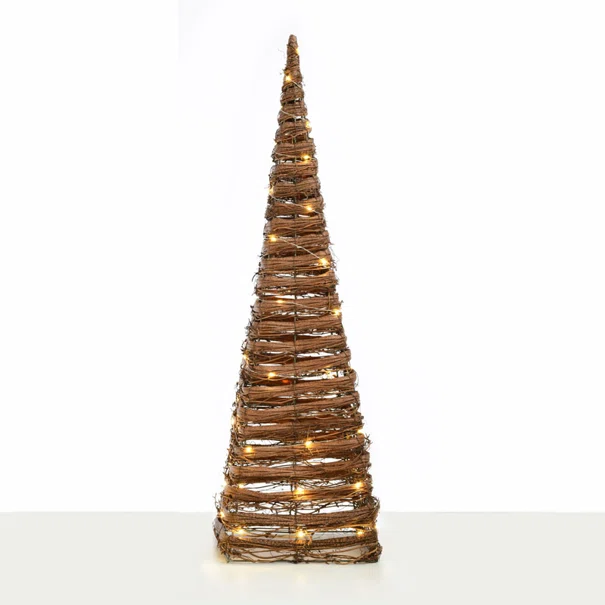 Χριστουγεννιάτικο Δεντράκι Με 50 Led Aca Cone Tree Rattan Natural X11501120