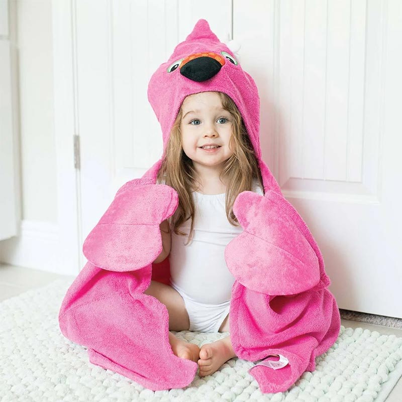 Παιδική Πετσέτα Με Κουκούλα Zoocchini Franny The Flamingo