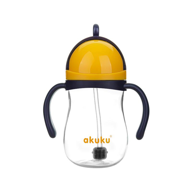 Ποτήρι Εκπαιδευτικό 280ml Με Καλαμάκι Akuku Navy Blue/Yellow A0165