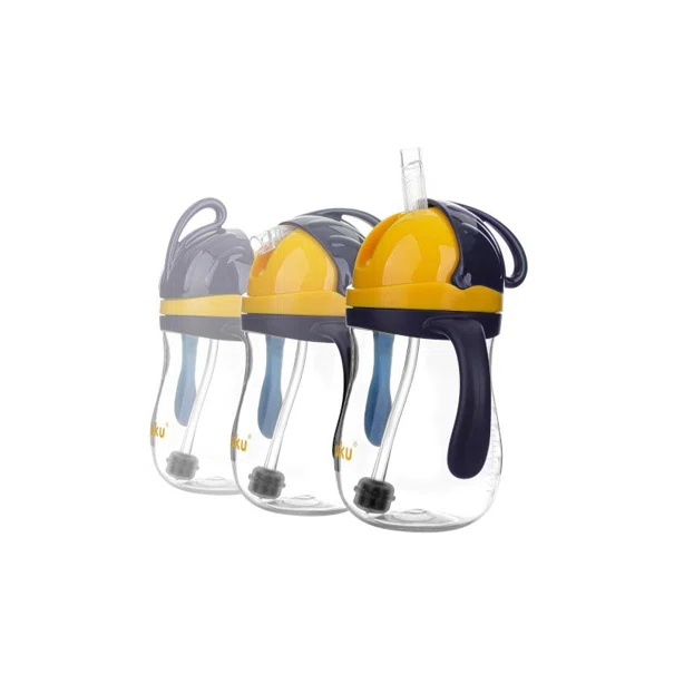 Ποτήρι Εκπαιδευτικό 280ml Με Καλαμάκι Akuku Navy Blue/Yellow A0165
