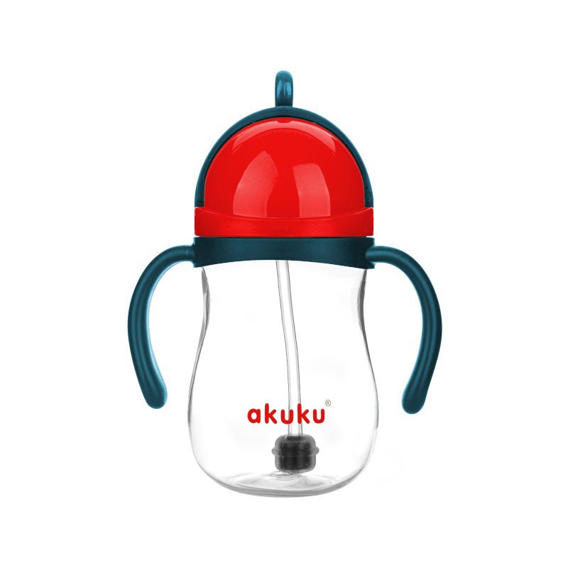 Ποτήρι Εκπαιδευτικό 280ml Με Καλαμάκι Akuku Blue/Red A0164