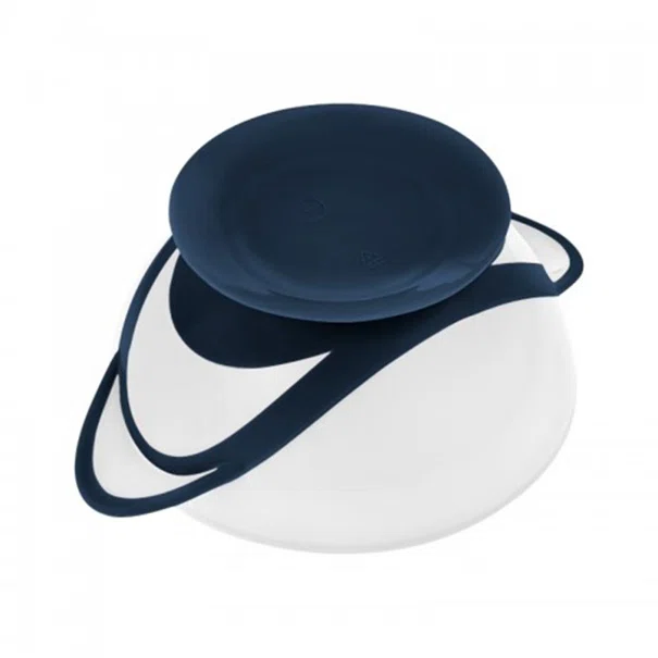 Φαγητοδοχείο & Κουτάλι (Σετ) 300ml Akuku White/Navy Blue A0503
