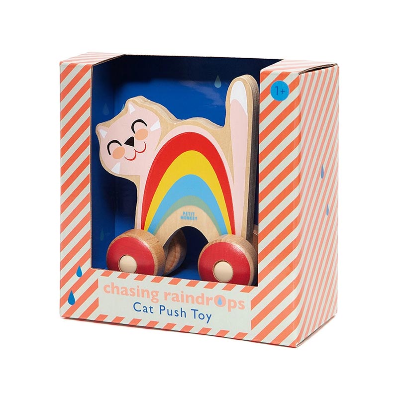 Ξύλινο Παιχνίδι Τρεχαλίτσα Petit Monkey Γατούλα Ptm-Pmwt001 Παιχνίδια Βρεφικά για Μωρά 12 - 18 Μηνών Spitishop