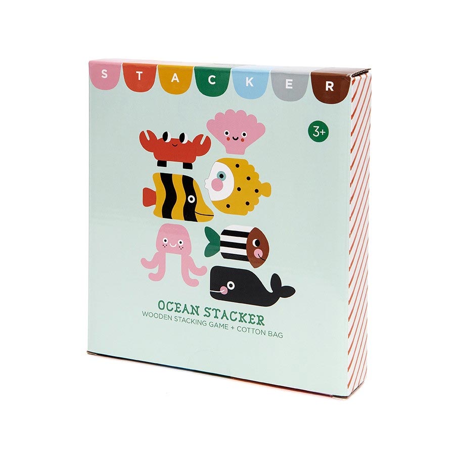 Ξύλινο Παιχνίδι Στοίβαξης (Σετ 7Τμχ) Petit Monkey Ocean Ptm-Pmwt004 Παιχνίδια Ξύλινα Spitishop