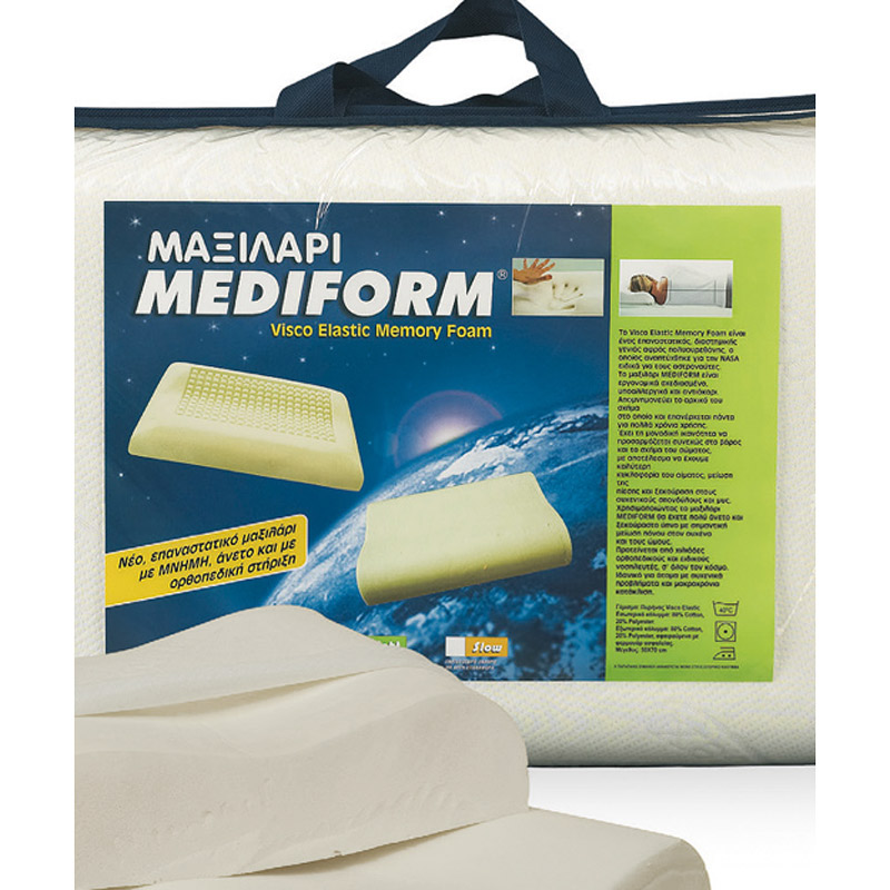 Μαξιλάρι Ύπνου Ανατομικό Σκληρό (50X70) Vesta Mediform Slow Memory Foam Λευκά Είδη Κρεβατοκάμαρας Μαξιλάρια Ανατομικά Spitishop