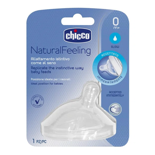 Φυσιολογική Θηλή Σιλικόνης Αργής Ροής 0+Μ Chicco Natural Feeling B50-81011-10