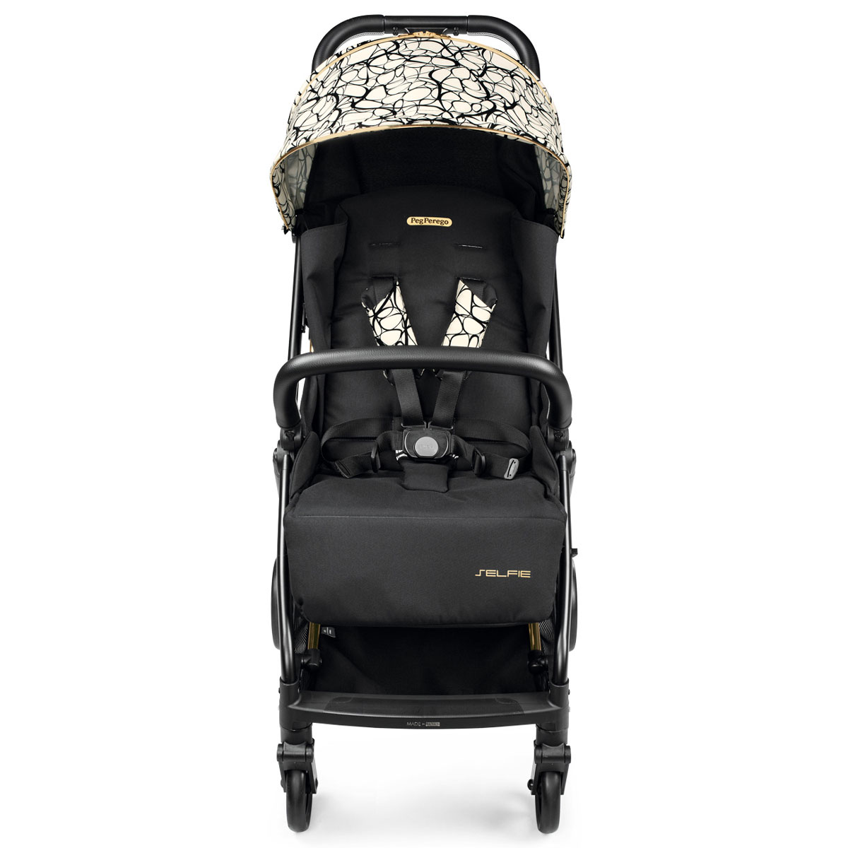 Καρότσι (0-48 Μηνών Έως 22Kg) Peg Perego Selfie Graphite Gold Βρεφικά Καρότσια Μωρού Spitishop