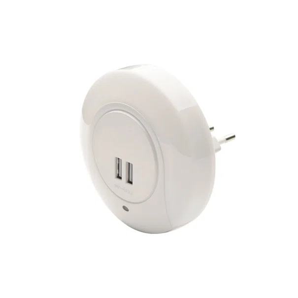 Φωτάκι Νυκτός LED Με 2 Θύρες USB Aca SF78LED