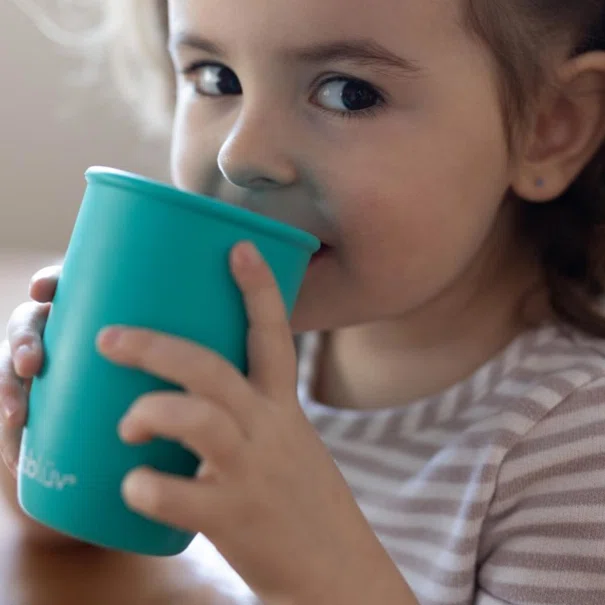 Ποτήρι Εκπαιδευτικό Σιλικόνης 240ml Με Καλαμάκι Bbluv B0174-A Aqua