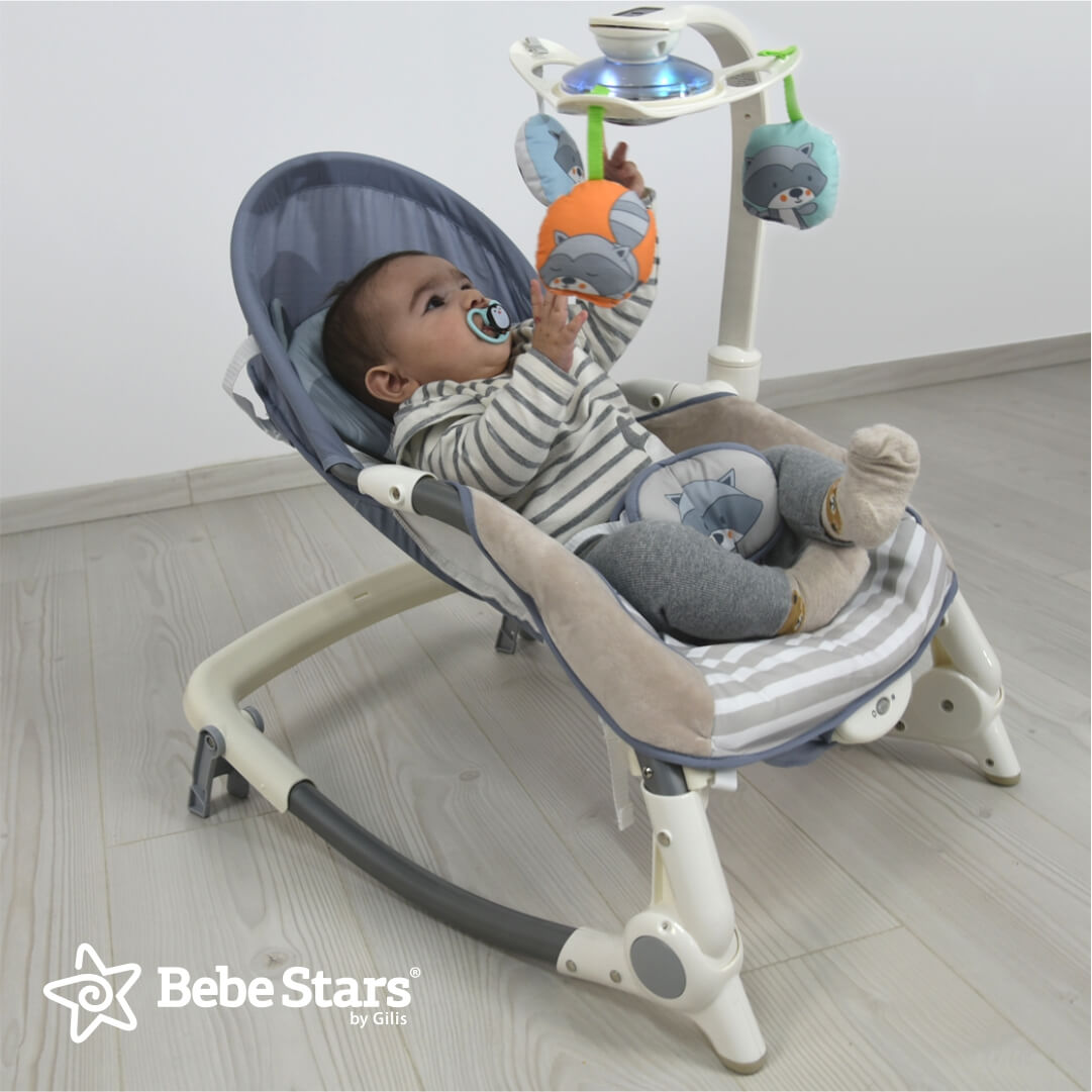 Ρηλάξ Με Μουσική & Δόνηση (0+ Μηνών/Έως 18kg) Bebe Stars Raccoon 314-186