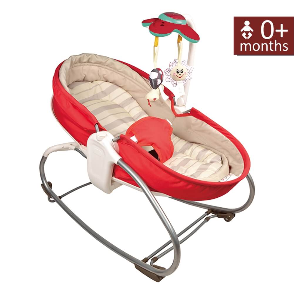Ρηλάξ Με Δόνηση (0-36 Μηνών/Έως 18kg) Bebe Stars Snooze 3 In 1 Red 324-180
