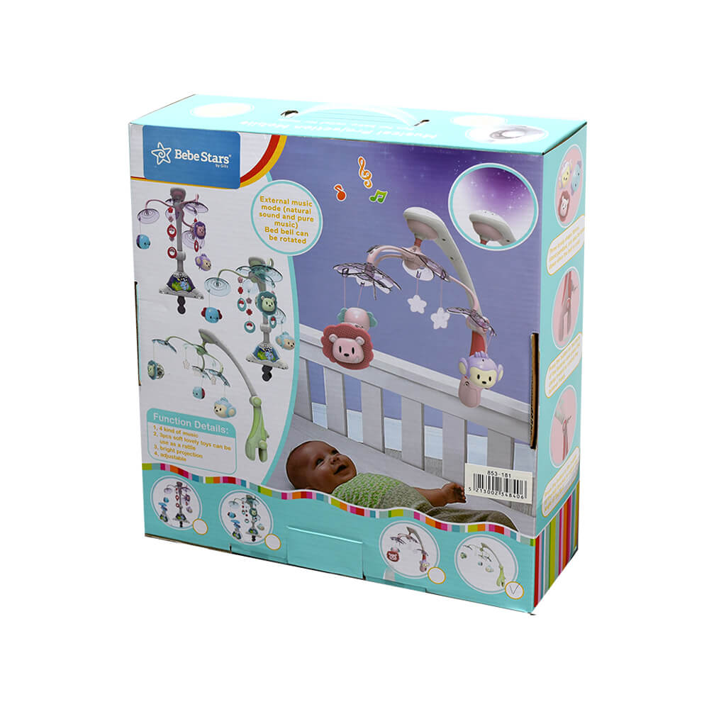 Μουσικό Μόμπιλε με Προτζέκτορα Bebe Stars Green 853-181 Παιχνίδια Βρεφικά για Μωρά 0 - 6 Μηνών Spitishop