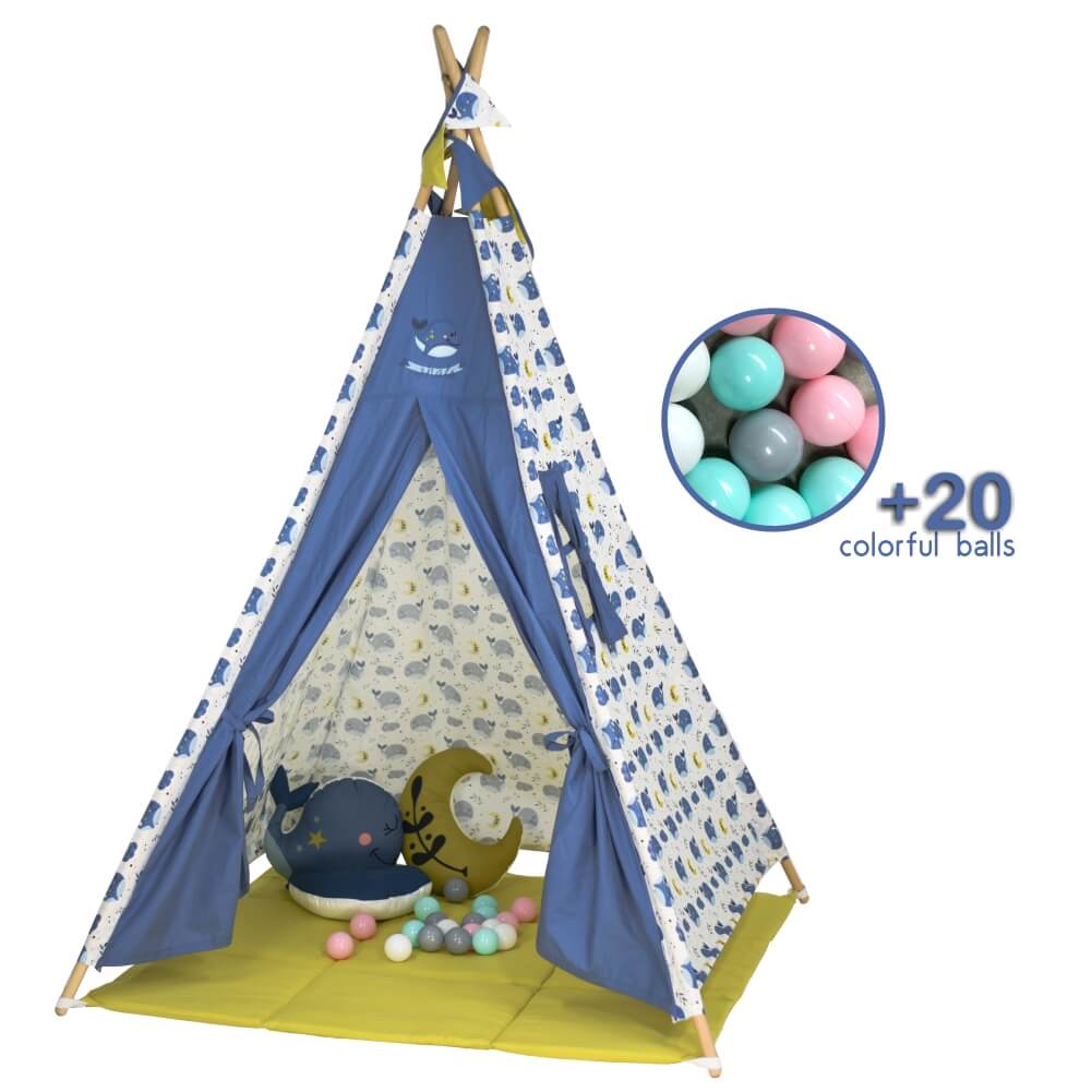 Παιδική Σκηνή Με Στρωματάκι + 20 Μπάλες Bebe Stars Whale 302-181