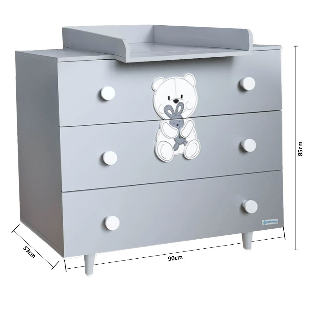 Αλλαξιέρα Μωρού - Συρταριέρα (90X53X85) Bebe Stars Polar Grey 451-15 Παιδικά Βρεφικά & Έπιπλα Βρεφικές Αλλαξιέρες Συρταριέρες Ντουλάπες Spitishop