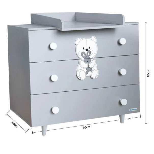 Αλλαξιέρα Μωρού - Συρταριέρα (90x53x85) Bebe Stars Polar Grey 451-15