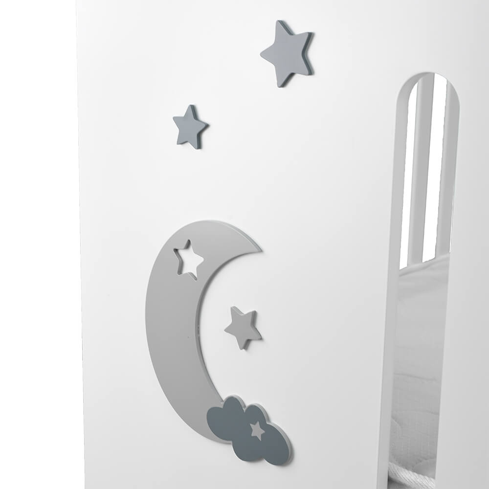 Κούνια (60X130) Bebe Stars Azure White 450-02 Παιδικά Βρεφικά & Έπιπλα Κρεβάτια Κούνιες Spitishop
