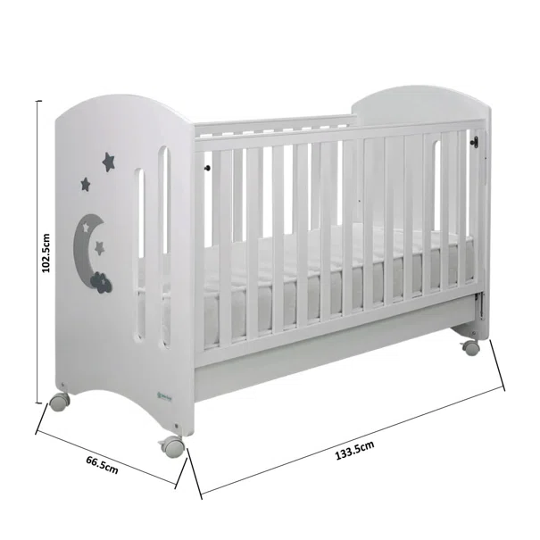 Κούνια (60x130) Bebe Stars Azure White 450-02