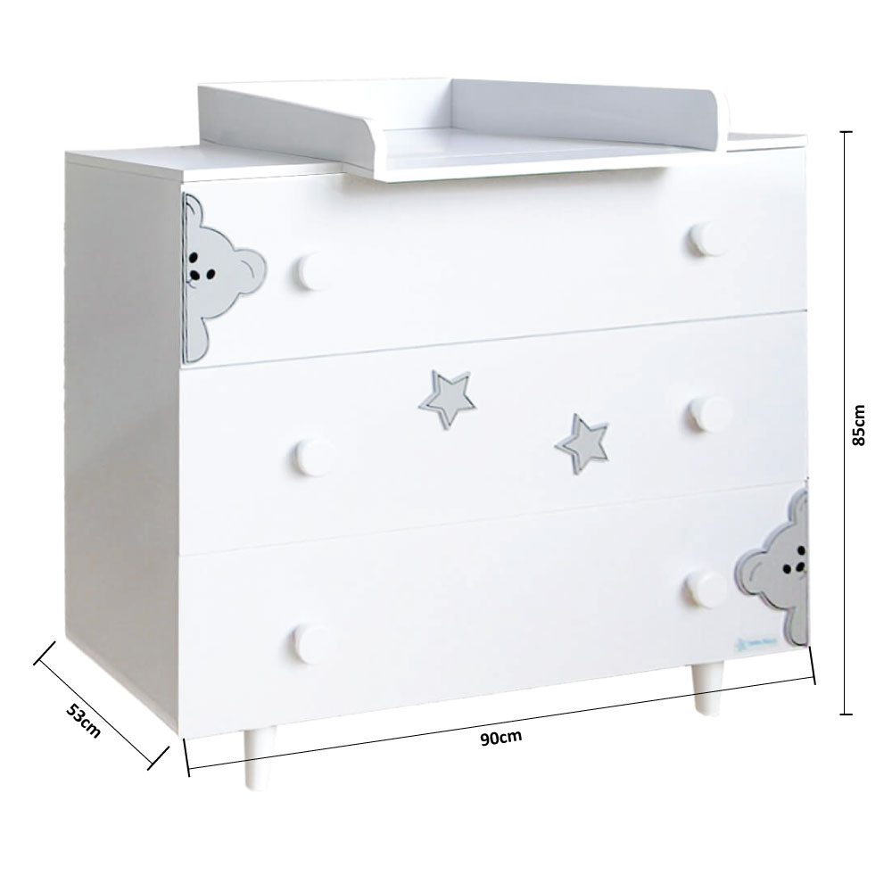 Αλλαξιέρα Μωρού - Συρταριέρα (90X53X85) Bebe Stars Life White 453-12 Παιδικά Βρεφικά & Έπιπλα Βρεφικές Αλλαξιέρες Συρταριέρες Ντουλάπες Spitishop