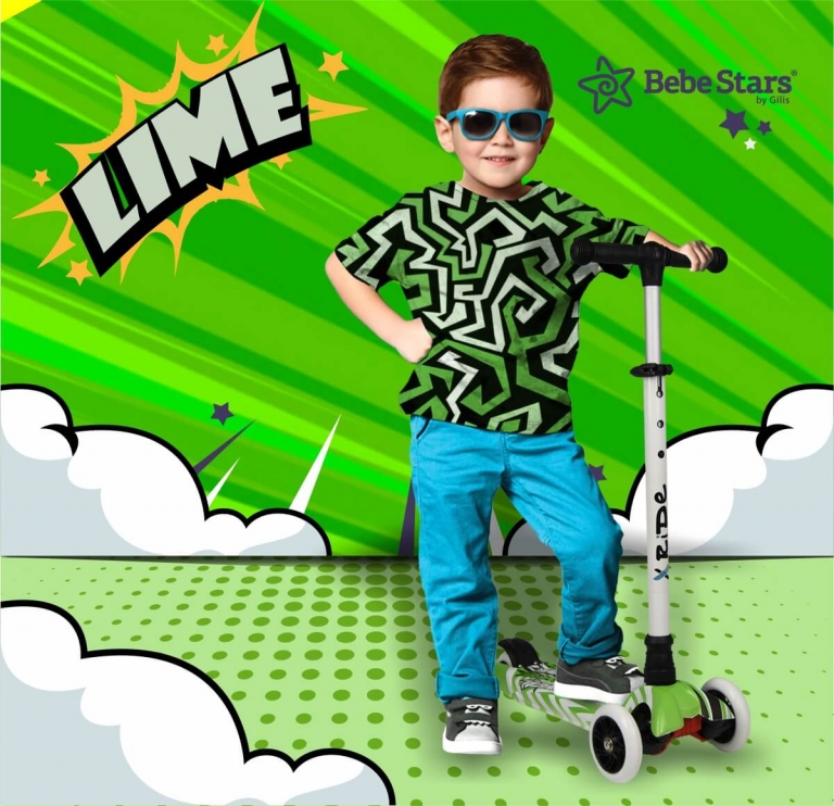 Παιδικό Πατίνι Τρίτροχο (3+ Ετών) Bebe Stars Xride Lime 661-174 Παιχνίδια Πατίνια - Skateboard Spitishop