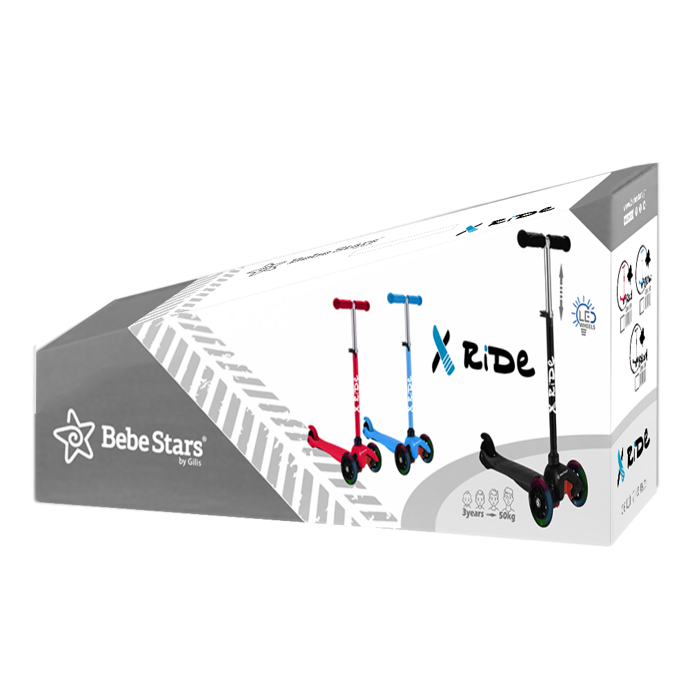 Παιδικό Πατίνι Τρίτροχο (3+ Ετών) Bebe Stars Xride Blue 660-181 Παιχνίδια Πατίνια - Skateboard Spitishop