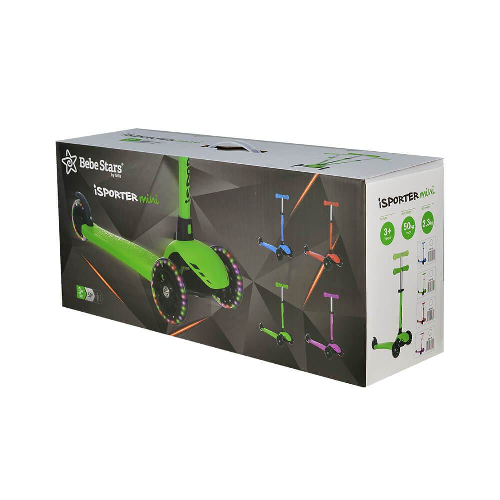 Παιδικό Πατίνι Τρίτροχο (3+ Ετών) Bebe Stars Isporter Mini Light Green 650-174 Παιχνίδια Πατίνια - Skateboard Spitishop