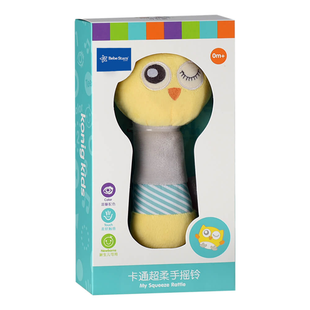 Κουδουνίστρα Bebe Stars Owl 858-174 Παιχνίδια Βρεφικά για Μωρά 0 - 6 Μηνών Spitishop