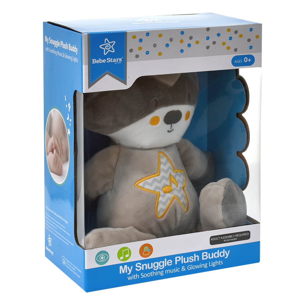 Φωτεινός Αγκαλίτσας με Ήχο Bebe Stars Raccoon 856-186 Παιχνίδια Βρεφικά για Μωρά 0 - 6 Μηνών Spitishop