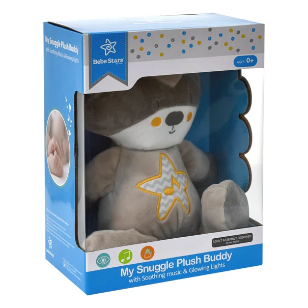 Φωτεινός Αγκαλίτσας Με Ήχο Bebe Stars Raccoon 856-186