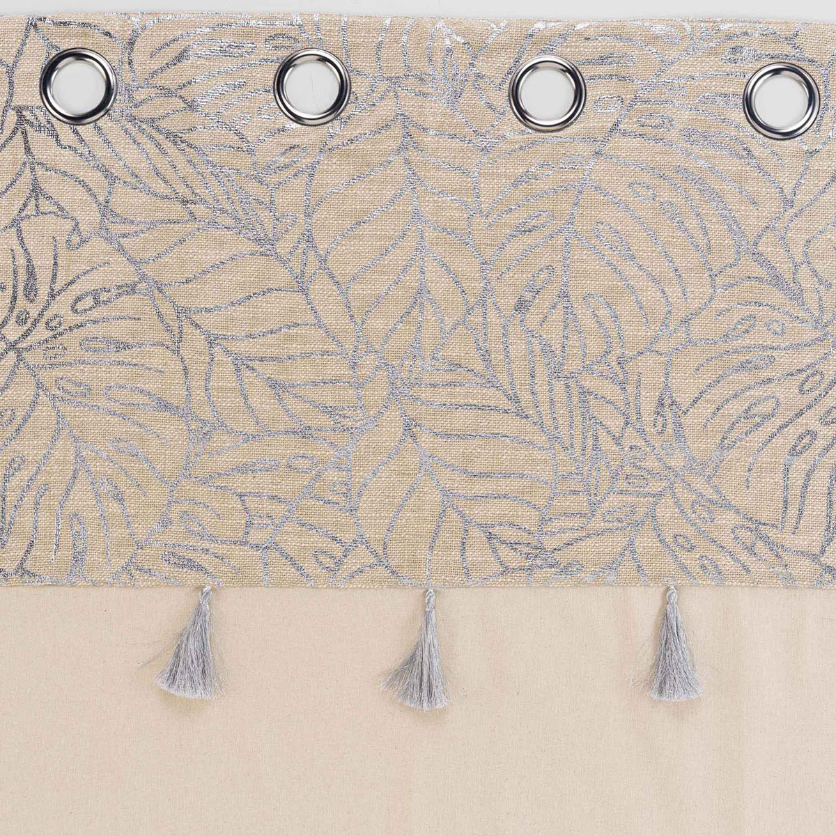 Κουρτίνα (140X240) με Τρουκς L-C Solea Argent 1611560 Κουρτίνες Σαλονιού Μοντέρνες Spitishop