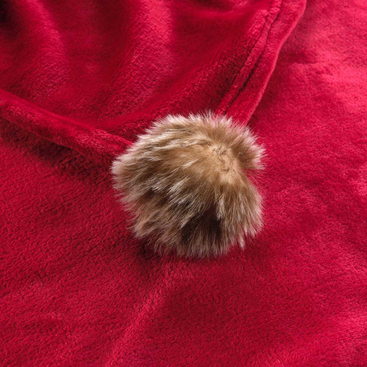 Κουβέρτα Καναπέ Fleece (125X150) L-C Snowy Rouge 1611405 Λευκά Είδη Σαλονιού Κουβέρτες Spitishop
