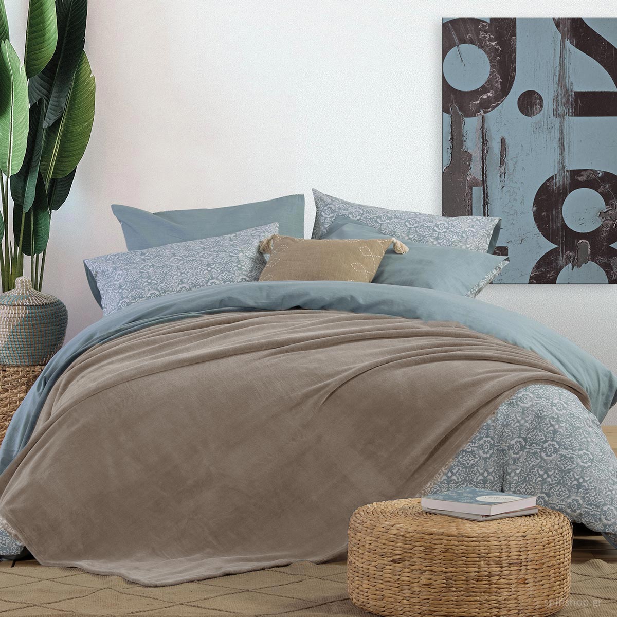 Κουβέρτα Fleece Μονή (160x220) Nef-Nef Homeware Cosy Beige