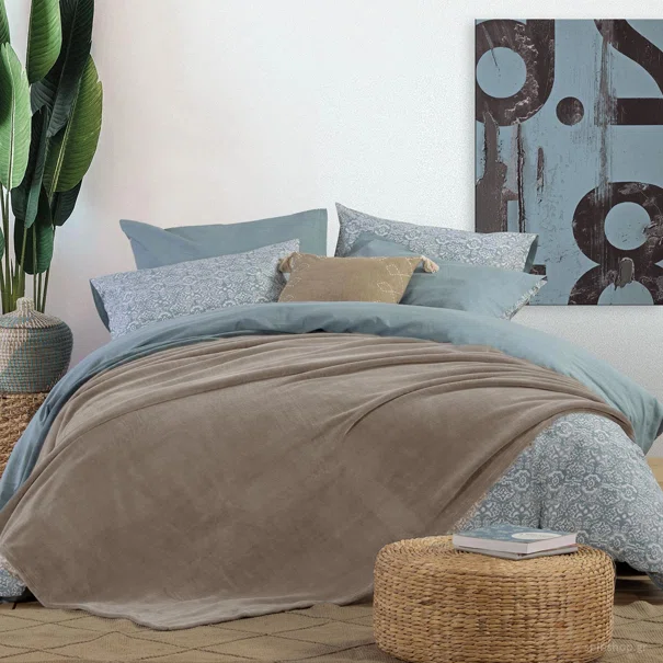 Κουβέρτα Fleece Μονή (160x220) Nef-Nef Homeware Cosy Beige