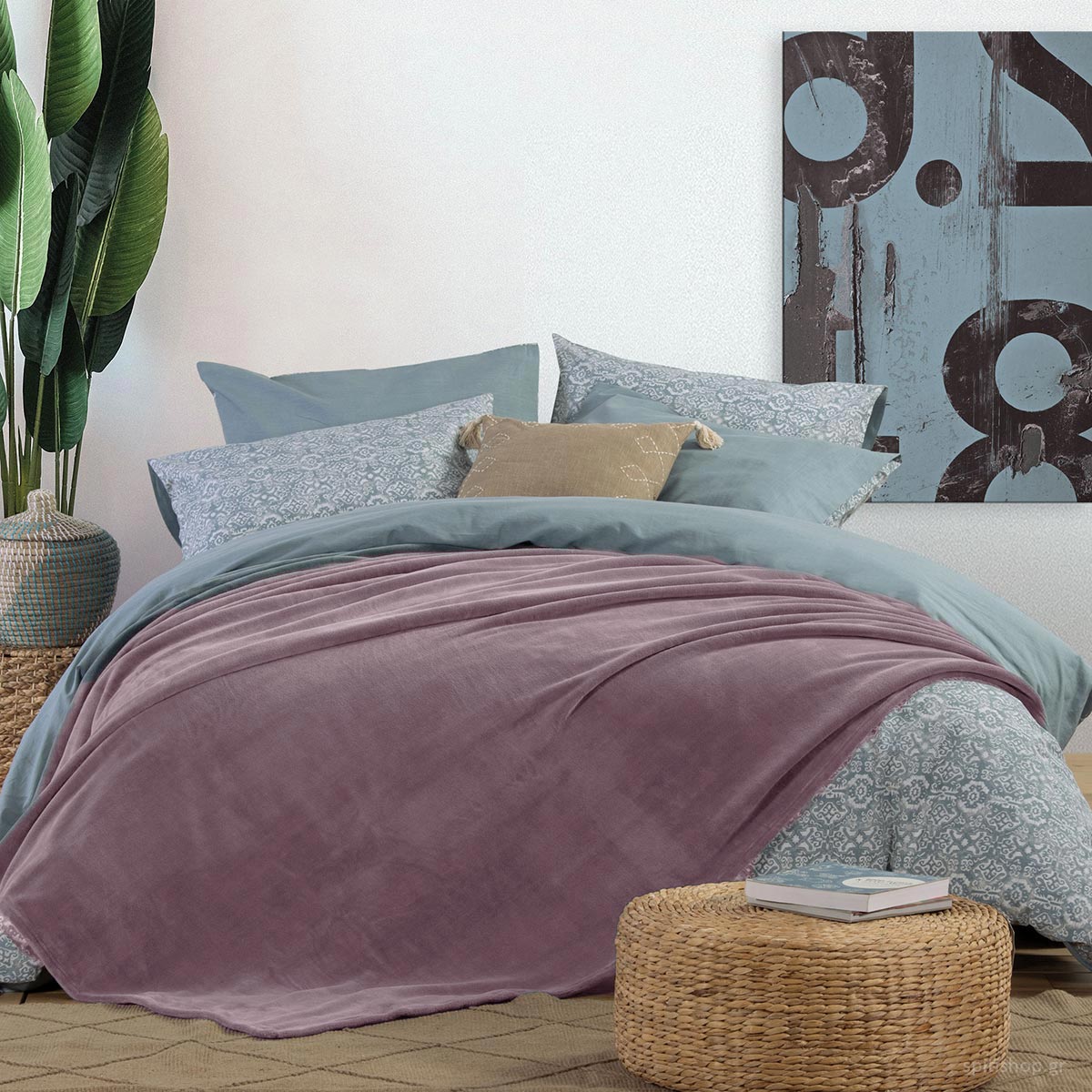 Κουβέρτα Fleece Υπέρδιπλη (220x240) Nef-Nef Homeware Cosy Mauve