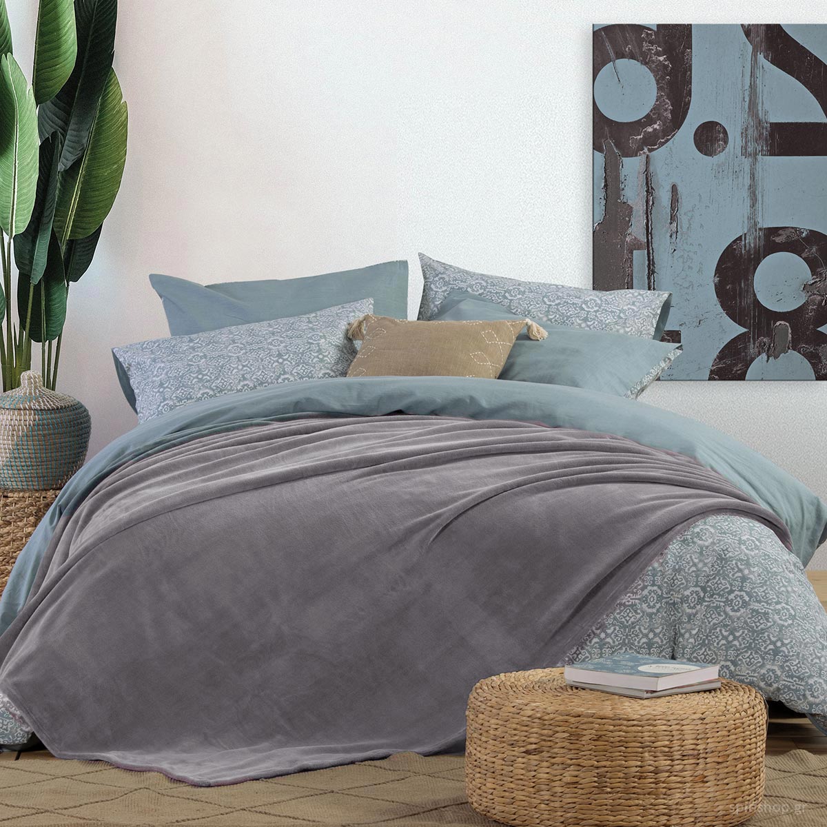 Κουβέρτα Fleece Μονή (160x220) Nef-Nef Homeware Cosy L.Grey