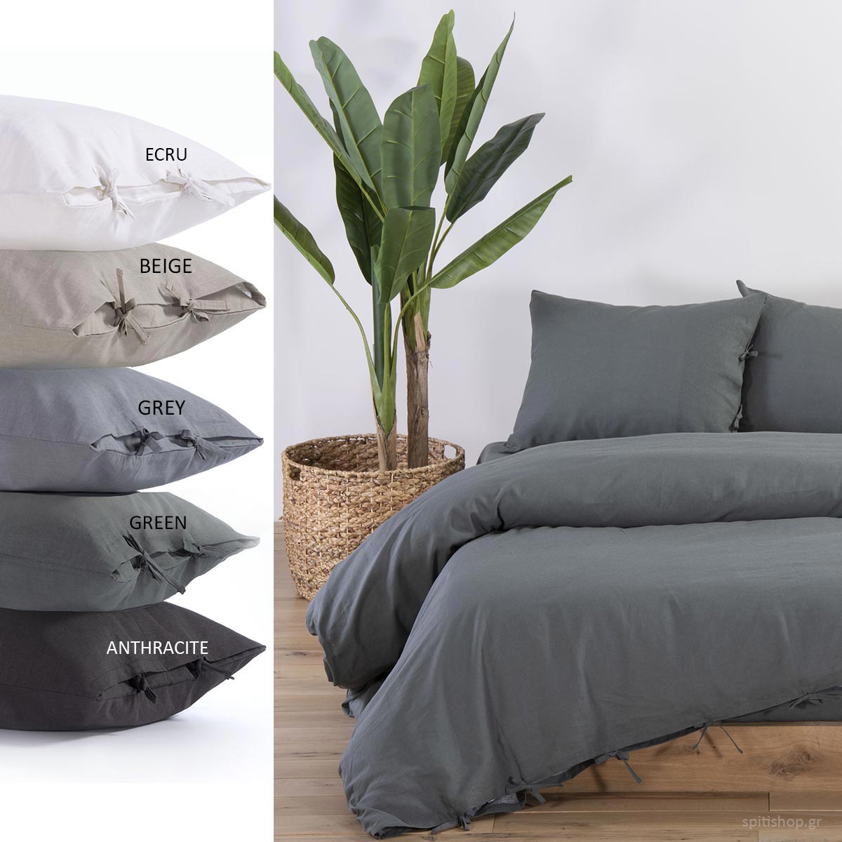 Σεντόνι Υπέρδιπλο Επίπεδο (240x270) Nef-Nef Homeware Cotton Linen