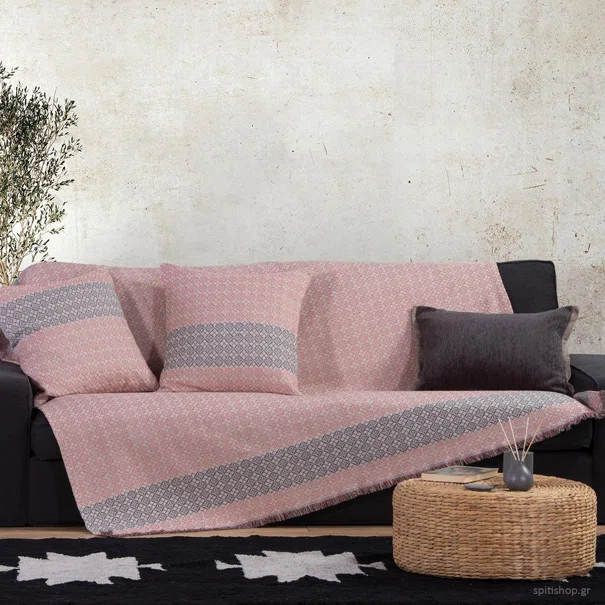 Ριχτάρι Καναπέ Διθέσιου (170x250) Nef-Nef Homeware Quaver Pink