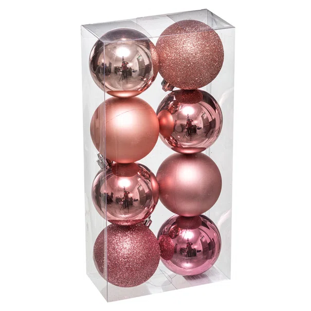 Χριστουγεννιάτικες Μπάλες (Σετ 8τμχ) A-S Xmas Balls Pink 129170SD