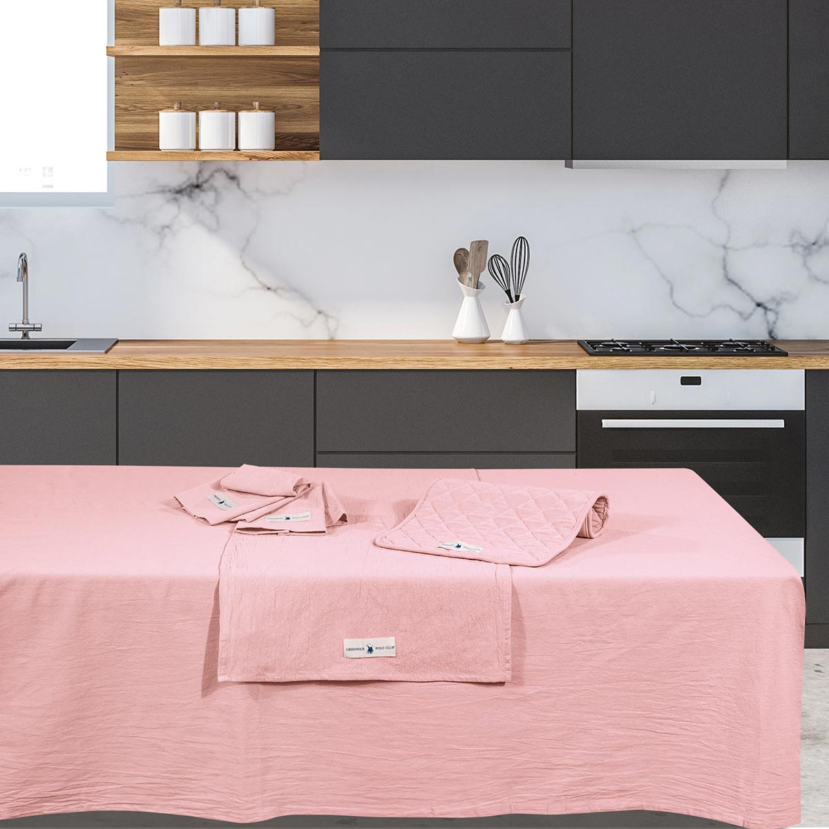 Ποτηρόπανα (Σετ 2τμχ) Greenwich Polo Club Essential 2639 Pink