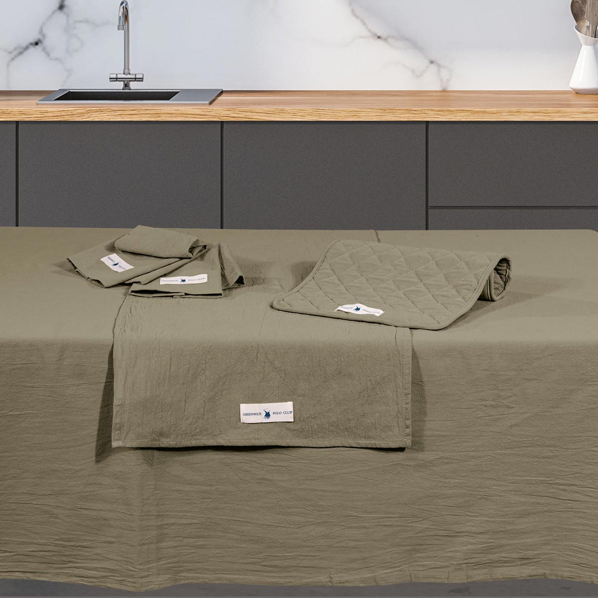 Τραπεζομάντηλο (140x240) Greenwich Polo Club Essential 2460 Khaki