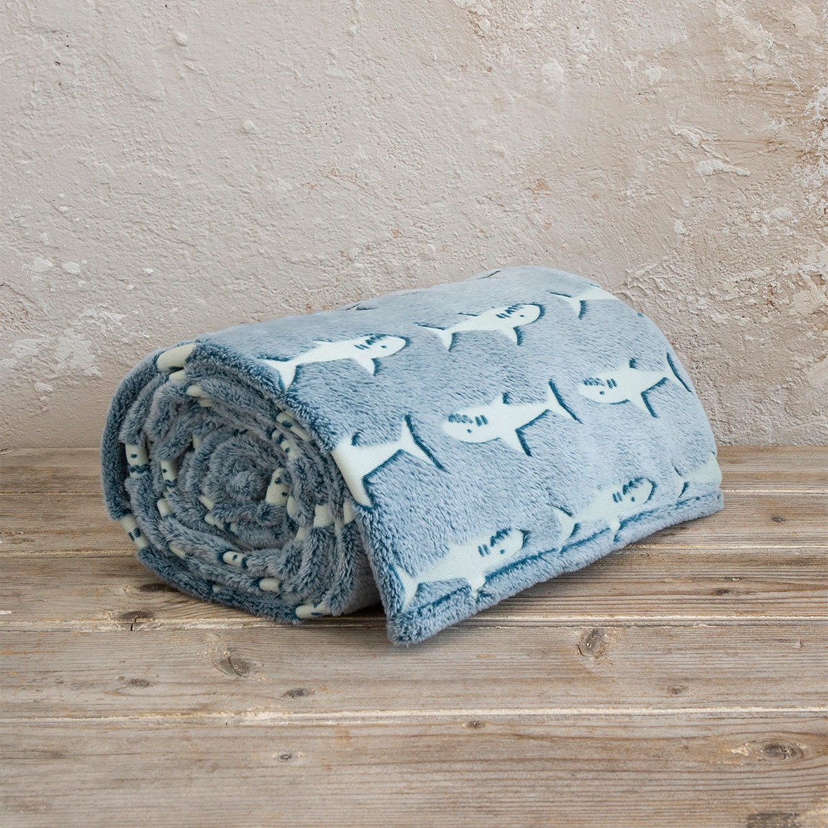 Φωσφοριζέ Κουβέρτα Fleece Κούνιας (110X140) Kocoon Baby Sharky Βρεφικά Προίκα Μωρού Κουβέρτες Βρεφικές Spitishop