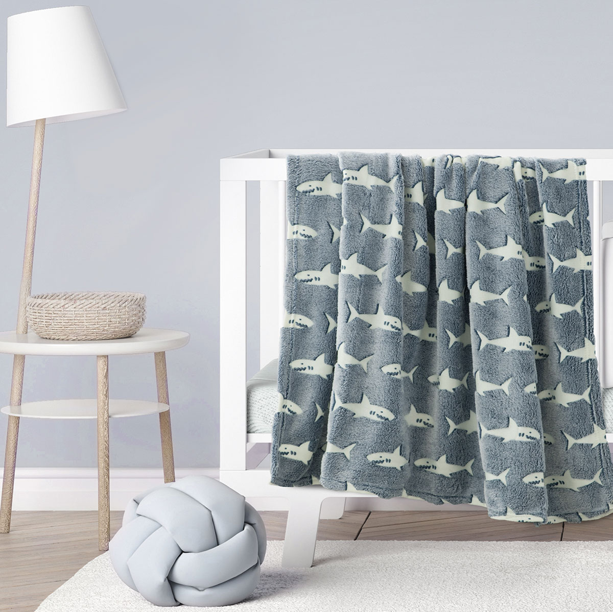 Φωσφοριζέ Κουβέρτα Fleece Αγκαλιάς (80x110) Kocoon Baby Sharky
