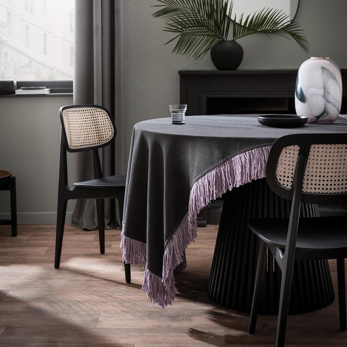 Τραπεζομάντηλο (165X165) Gofis Home Cersei Carbon Black 453 14 Λευκά Είδη Κουζίνας & Τραπεζαρίας Τραπεζομάντηλα Διακόσμησης Spitishop