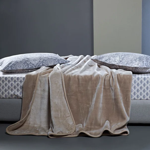Κουβέρτα Βελουτέ King Size (260x240) Kentia Loft Notte 26 Ecru