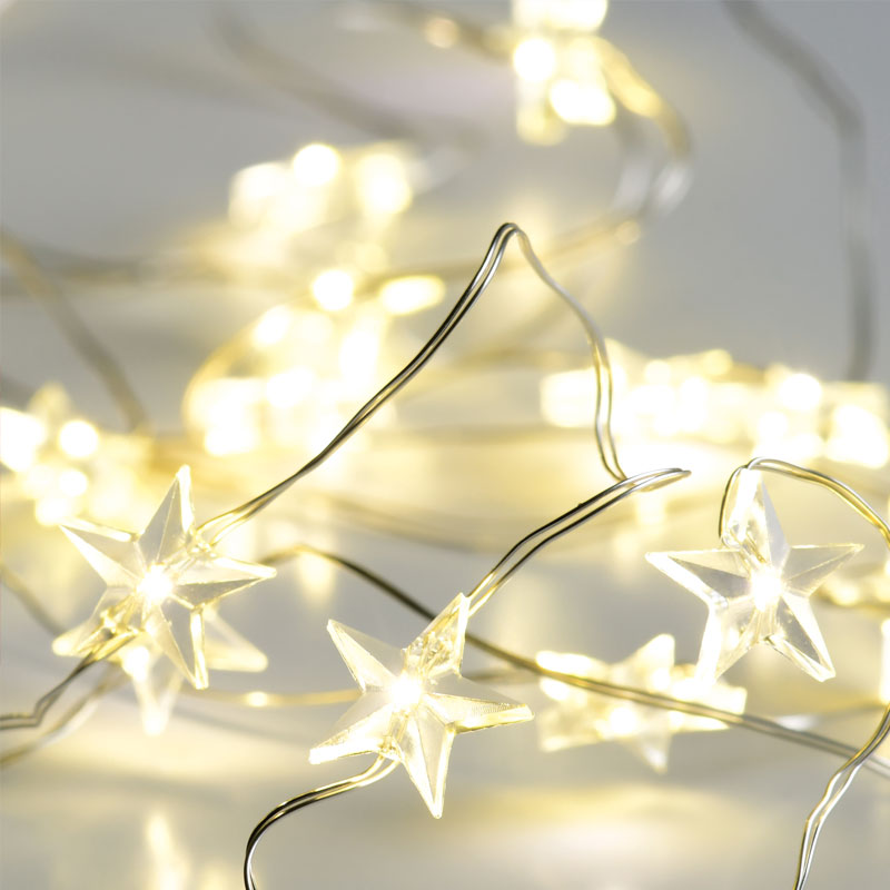 Διακοσμητική Γιρλάντα Μπαταρίας Με 20 LED Φωτάκια Aca Stars Warm X01201112