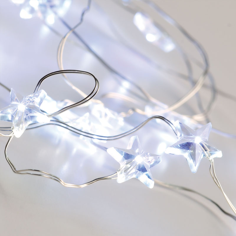 Διακοσμητική Γιρλάντα Μπαταρίας Με 20 LED Φωτάκια Aca Stars Cool X01202112