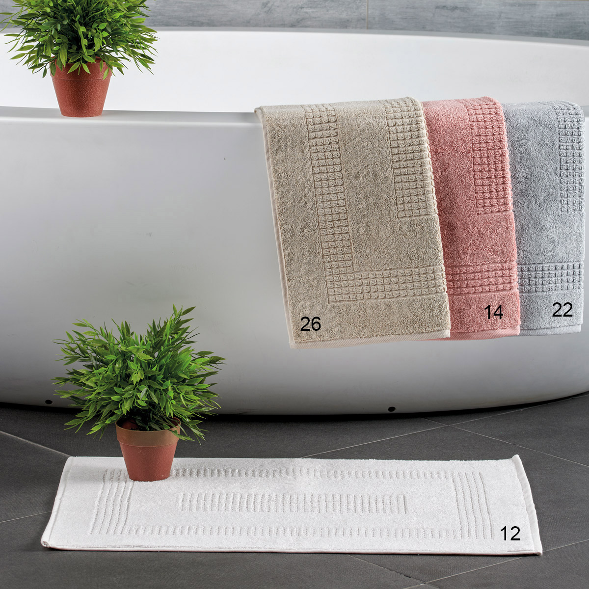 Πατάκι Μπάνιου (50x70) Kentia Bath Naga 22-Light Grey
