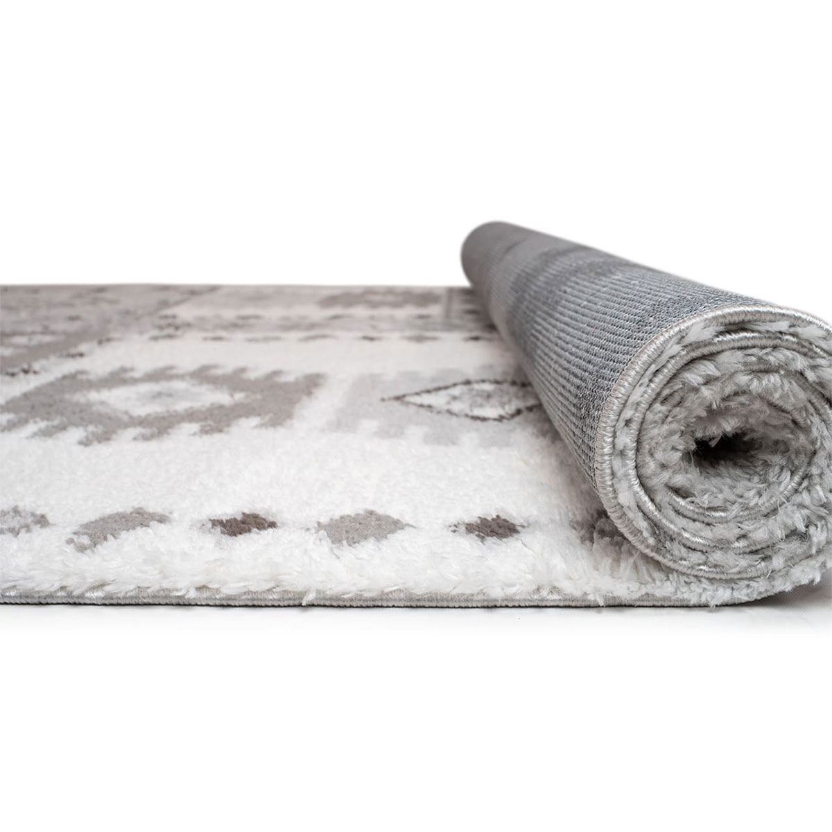 Χαλί (200X290) Βιοκαρπέτ Soft Shaggy R299B Grey White Χαλιά Σαλονιού Χειμερινά Spitishop