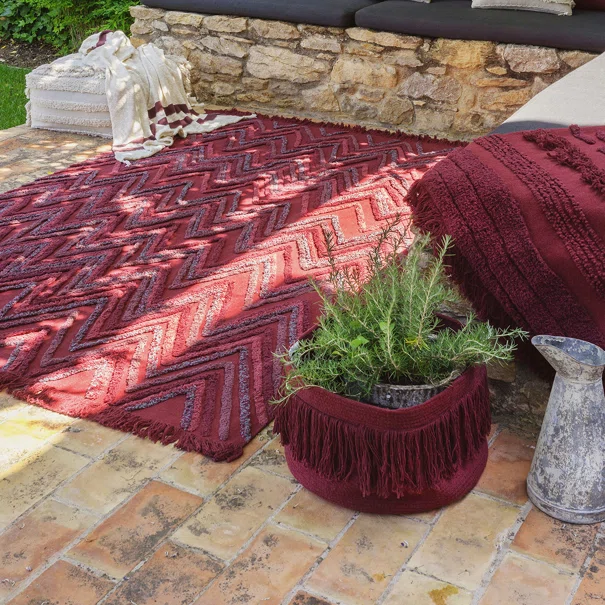 Καλάθι Αποθήκευσης (Φ45x30) Lorena Canals Fringes Savannah Red