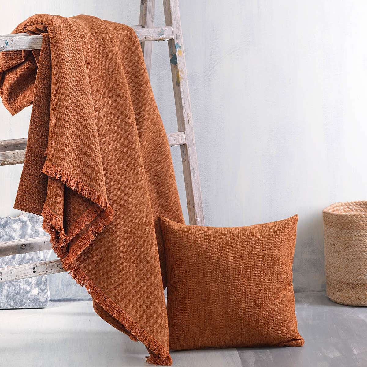 Ριχτάρι Καναπέ Τετραθέσιου (180X330) Rythmos Essie Terracotta Λευκά Είδη Σαλονιού Ριχτάρια Χειμερινά Spitishop